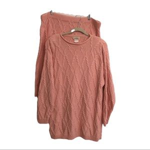 Vintage Coral Knit Skirt Set